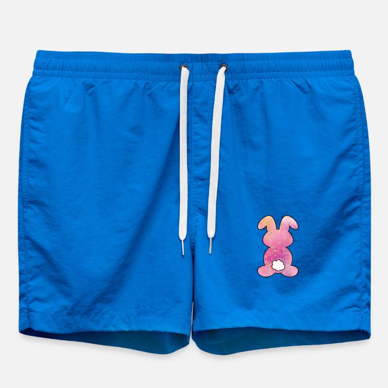 Leopard Pattern Rabbit Easter - Swim Trunks - cobalt blue