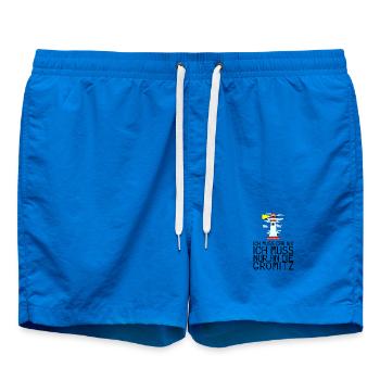Grömitz Spruch Sprüche - Badeshorts - Cobalt blue - Vorne - AI Model Male 185 light (185cm)