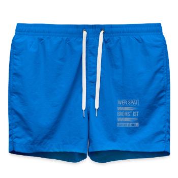 Autoliebhaber Spruch Bremsspur Humor - Badeshorts - Cobalt blue - Vorne - AI Model Male 185 light (185cm)