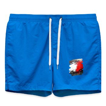 Polnische Flagge Polen Polska - Badeshorts - Cobalt blue - Vorne - AI Model Male 185 light (185cm)