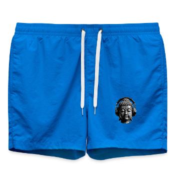 Bouddha avec casque Mindfulness Musique Boho Zen - Short de bain - cobalt blue - Devant - AI Model Male 185 light (185cm)