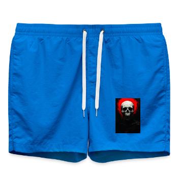 Skull in Red Ember - Swim Trunks - cobalt blue - Front