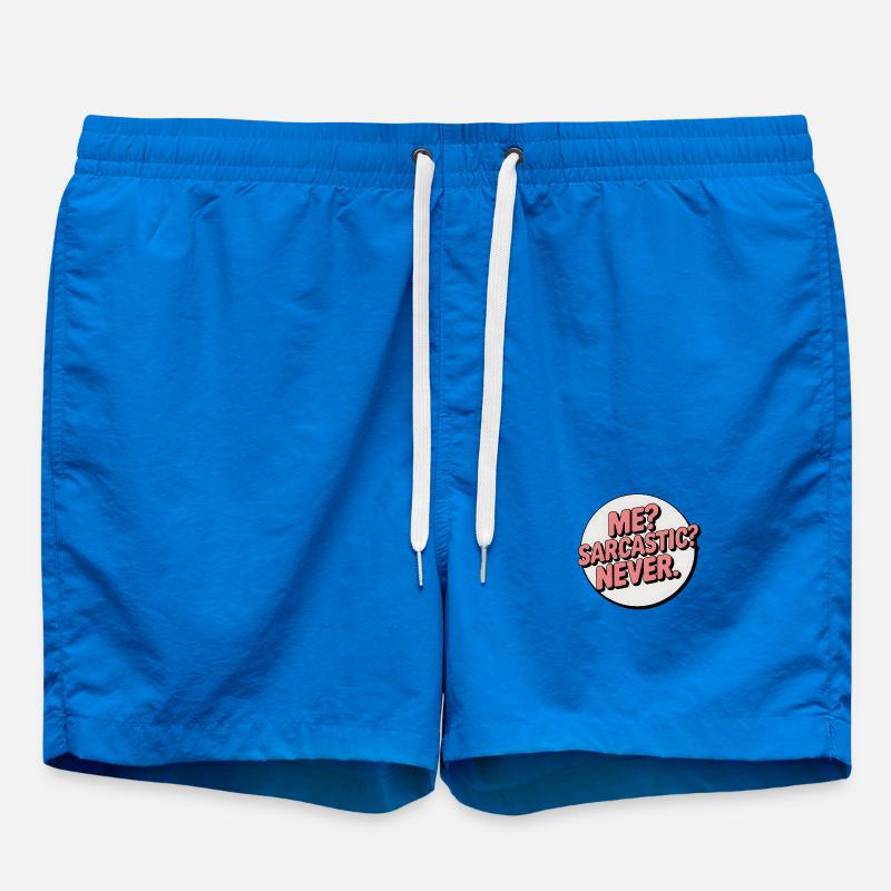 Sarcastic Self-Expression Badge - Swim Trunks - cobalt blue
