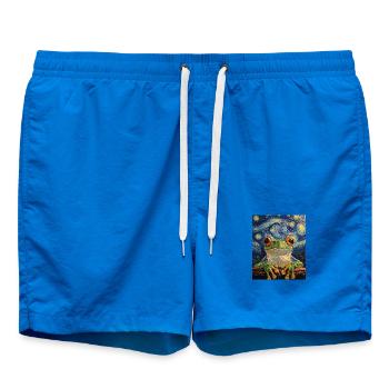 Frosch Frösche Van Gogh Style Starry Night - Badeshorts - Cobalt blue - Vorne - AI Model Male 185 light (185cm)