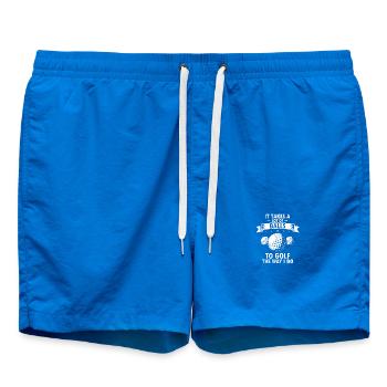 Bold Funny Golfer Humor It Takes Skill and Grit - Badeshorts - Cobalt blue - Vorne - AI Model Male 185 light (185cm)