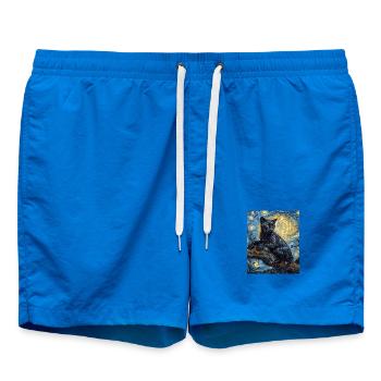 Panthère Nuit étoilée à la Van Gogh - Short de bain - cobalt blue - Devant - AI Model Male 185 light (185cm)