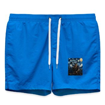 Wikinger Van Gogh Style - Badeshorts - Cobalt blue - Vorne - AI Model Male 185 light (185cm)