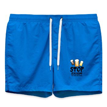 Stop au racisme : toutes les bières sont égales - drôle de dicton - Short de bain - cobalt blue - Devant - AI Model Male 185 light (185cm)