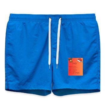 Conception de la liste de contrôle de Noël - Short de bain - cobalt blue - Devant - AI Model Male 185 light (185cm)
