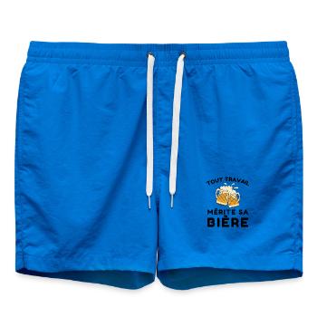 Jeder Job verdient sein Bier - Badeshorts - Cobalt blue - Vorne - AI Model Male 185 light (185cm)