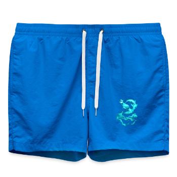 Neon-Raumente über blauer Wolke - Badeshorts - Cobalt blue - Vorne - AI Model Male 185 light (185cm)