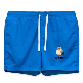 Möwe - Is Watt? - Nordsee - Geschenk - Badeshorts - Cobalt blue - Vorne - AI Model Male 185 light (185cm)