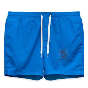 Wilder und freier Waschbär – Lustiges patriotische - Badeshorts - Cobalt blue - Vorne - AI Model Male 185 light (185cm)