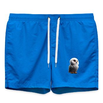 Schneeeule Weiße Eule Kauz Uhu Owl Schnee Eulen - Badeshorts - Cobalt blue - Vorne - AI Model Male 185 light (185cm)