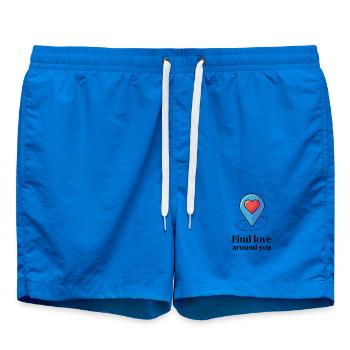Herzstift Finde Liebe in der Nähe - Badeshorts - Cobalt blue - Vorne - AI Model Male 185 light (185cm)