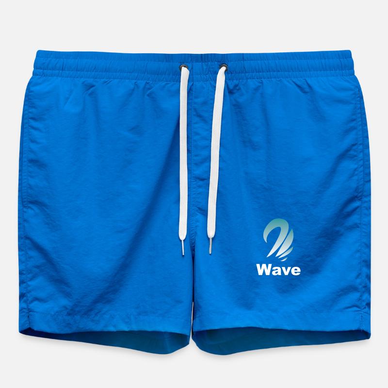 Wave Gradient Logo Design - Swim Trunks - cobalt blue