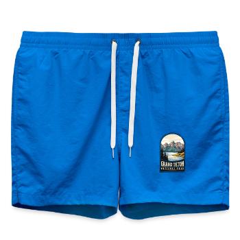 Grand Teton National Park - Badeshorts - Cobalt blue - Vorne - AI Model Male 185 light (185cm)