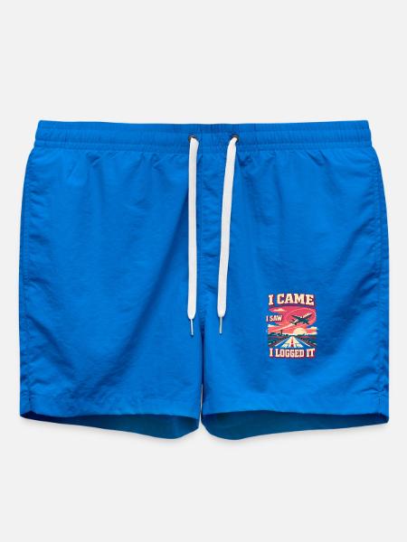 Seen logged | Plane Spotter Aviation - Swim Trunks - cobalt blue