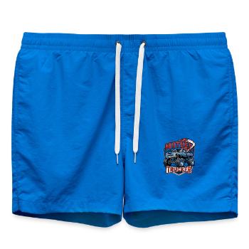 Mother's trucker  Funny Monster Truck Mom - Short de bain - cobalt blue - Devant - AI Model Male 185 light (185cm)