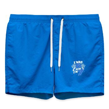 Von 6 zu 7 Comic Geburtstag - Badeshorts - Cobalt blue - Vorne - AI Model Male 185 light (185cm)