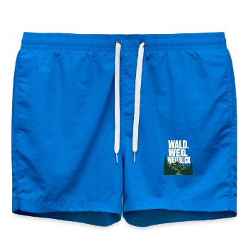 Schwarzwald Wandern, Wald. Weg. Weitblick - Badeshorts - Cobalt blue - Vorne - AI Model Male 185 light (185cm)
