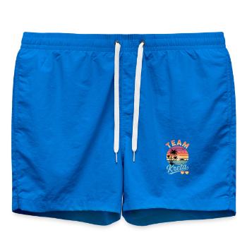 Team Kreta Strand Retro Sunset - Badeshorts - Cobalt blue - Vorne - AI Model Male 185 light (185cm)