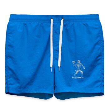 James A. American Football - Swim Trunks - cobalt blue - Front - AI Model Male 185 light (185cm)