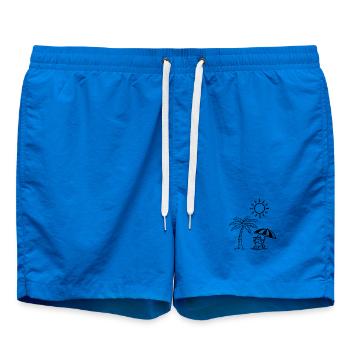 Drôle de design de chien sur la plage - Short de bain - cobalt blue - Devant - AI Model Male 185 light (185cm)