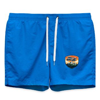 Vintage Flugzeug über Berglandschaft - Badeshorts - Cobalt blue - Vorne - AI Model Male 185 light (185cm)