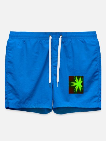 Neon Fractal Star Beam - Swim Trunks - cobalt blue