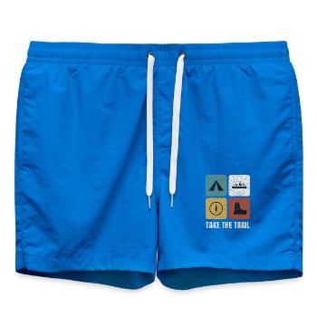Panneaux vintage de randonnée - Short de bain - cobalt blue - Devant - AI Model Male 185 light (185cm)