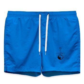 Ukulele Zeichnung - Badeshorts - Cobalt blue - Vorne - AI Model Male 185 light (185cm)