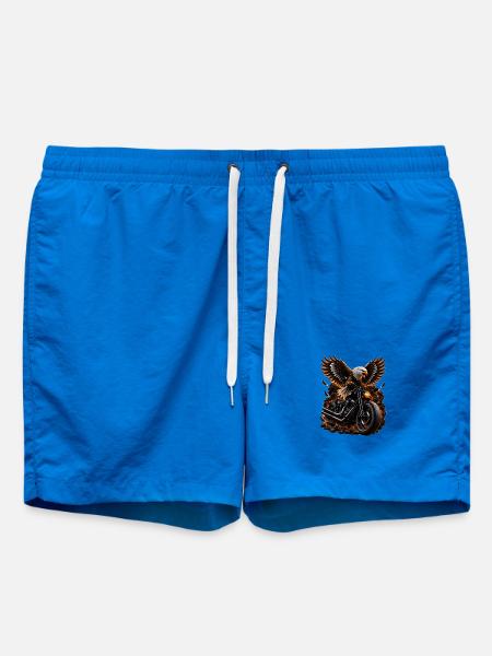 Adler auf Cruiser-Motorrad - Badeshorts - Cobalt blue