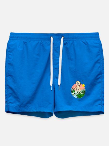 Sonnenuntergangsdino im Dschungelpanorama - Badeshorts - Cobalt blue