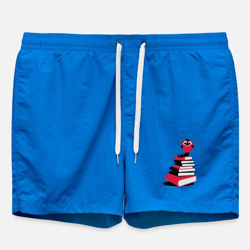 A bookworm reading - Swim Trunks - cobalt blue