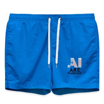 KI-Warnung Vorsicht künstliche Intelligenz - Badeshorts - Cobalt blue - Vorne - AI Model Male 185 light (185cm)