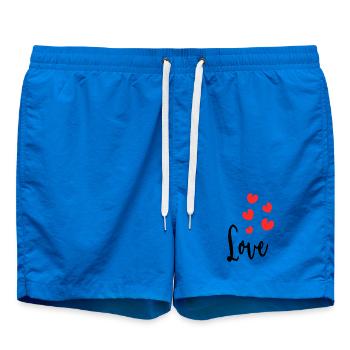 LOVE. COUPLE. JUST MARRIED. EVJF. VALENTINE'S DAY. - Swim Trunks - cobalt blue - Front