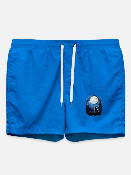 Wolf heult nach Mond - Badeshorts - Cobalt blue