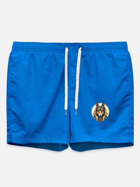 Egyptian Husky Steampunk Style - Swim Trunks - cobalt blue