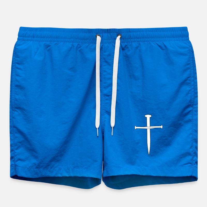 Three Nails Jesus Silhouette - Swim Trunks - cobalt blue