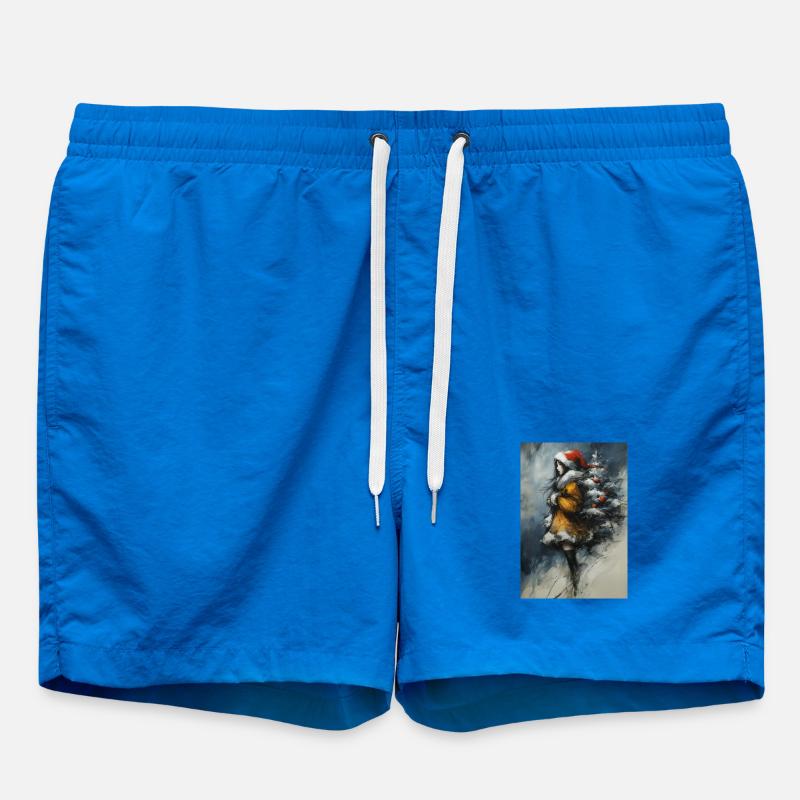 Märchenwinter: Mädchen und Baum - Badeshorts - Cobalt blue
