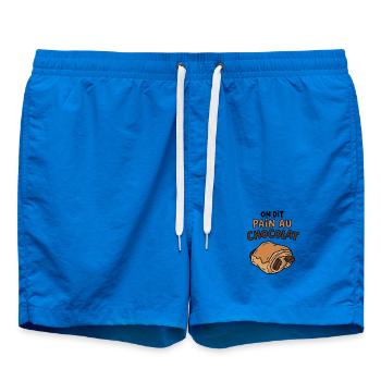 On dit pain au chocolat humour boulangerie - Short de bain - cobalt blue - Devant - AI Model Male 185 light (185cm)