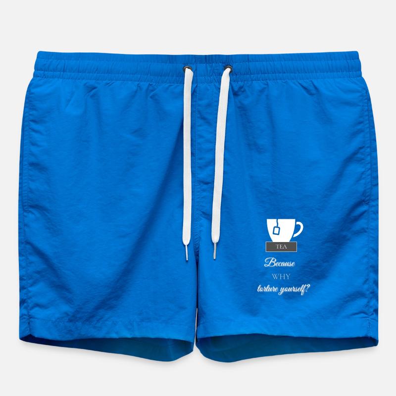 TEA-RIFFIC (White + Grey) - Swim Trunks - cobalt blue