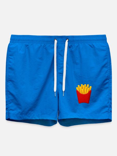 Pommes Frites Cartoon Muster - Badeshorts - Cobalt blue