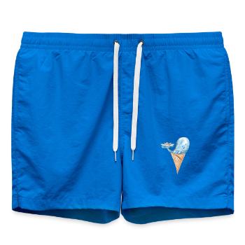 Eis Wal mit Schiff Fantasy Ozean Design - Badeshorts - Cobalt blue - Vorne - AI Model Male 185 light (185cm)