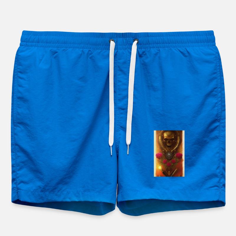 Skull and crossbones with roses - Swim Trunks - cobalt blue