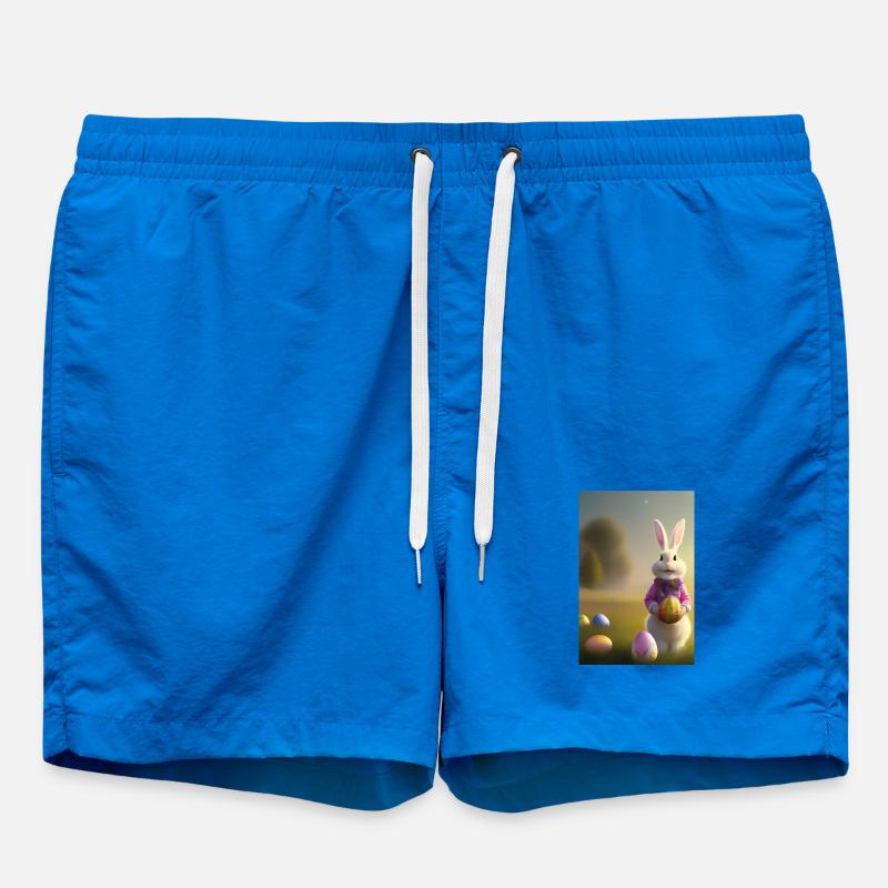 Easter Bunny with Easter Eggs - Swim Trunks - cobalt blue