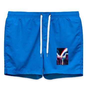 Futuristische Regenbogen Stadt Kunst - Badeshorts - Cobalt blue - Vorne