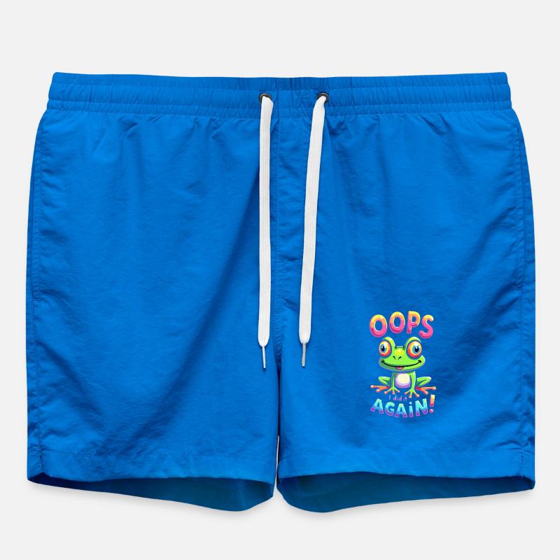 Bunter Frosch mit optimistischer Botschaft - Badeshorts - Cobalt blue