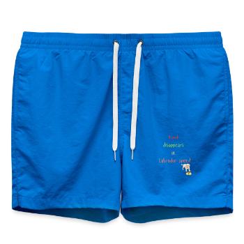 Labrador Essen Verschwinden Verspieltes Design - Badeshorts - Cobalt blue - Vorne - AI Model Male 185 light (185cm)